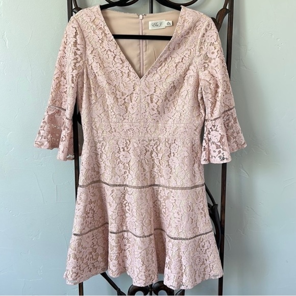 Eliza J Blush Lace Dress - Picture 2 of 9